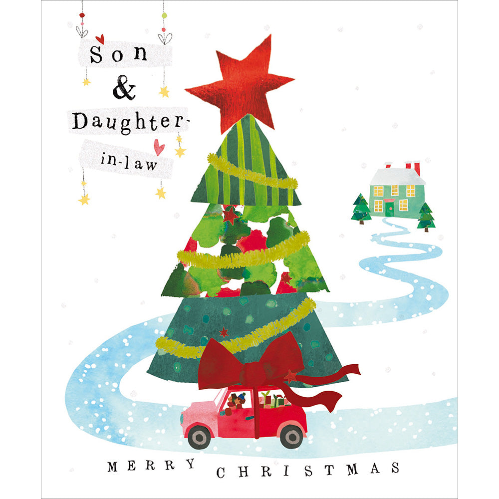 Giant Tree Son & Daughter-In-Law At Christmas Card by penny black