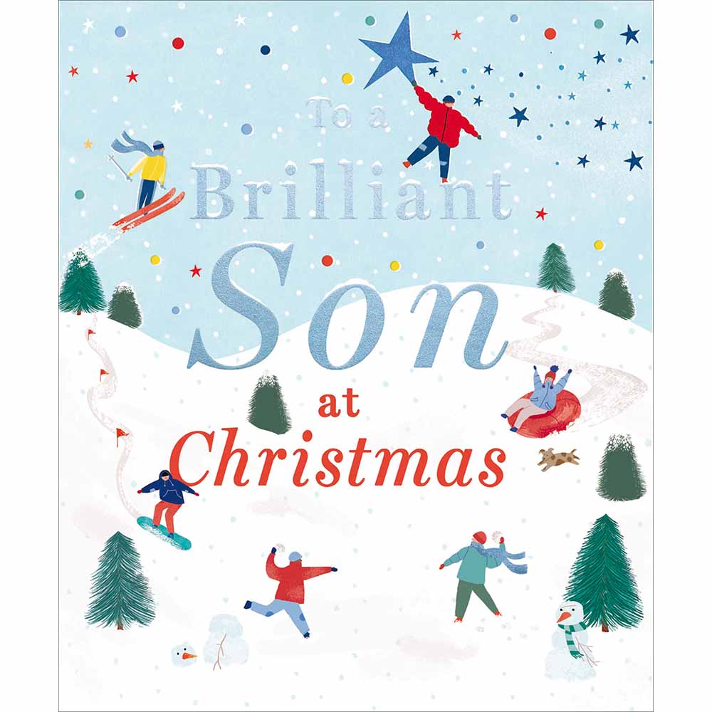 Snowy Fun Brilliant Son Christmas Card by penny black