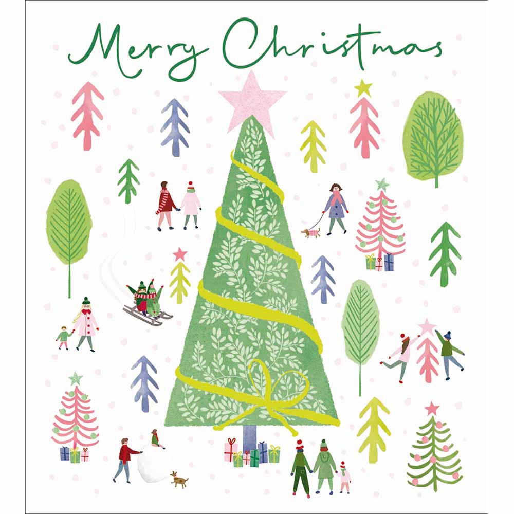 Triangular Tree Charity Christmas Card 5 Pack by penny black