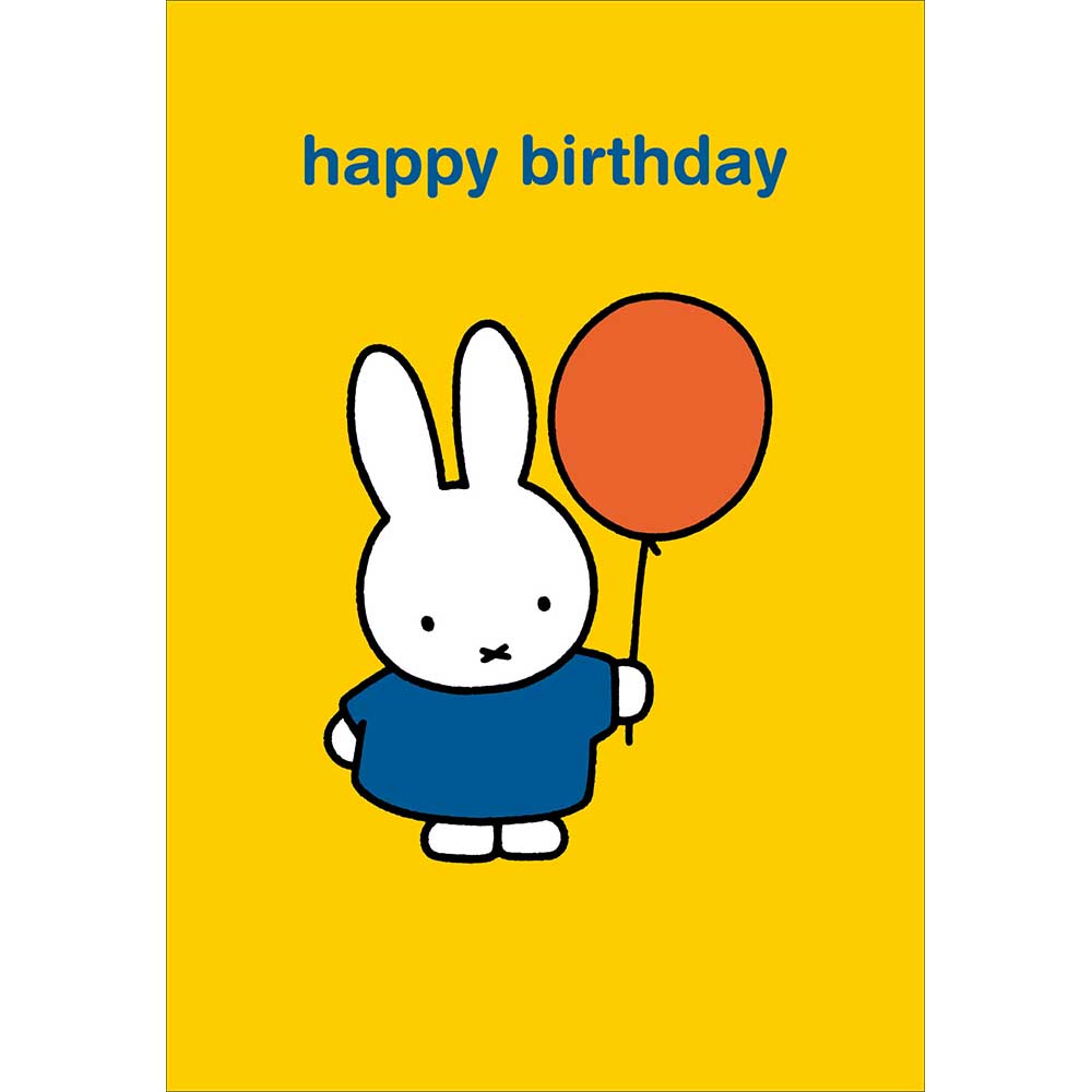 Miffy Holding A Red Balloon Birthday Card at Penny Black