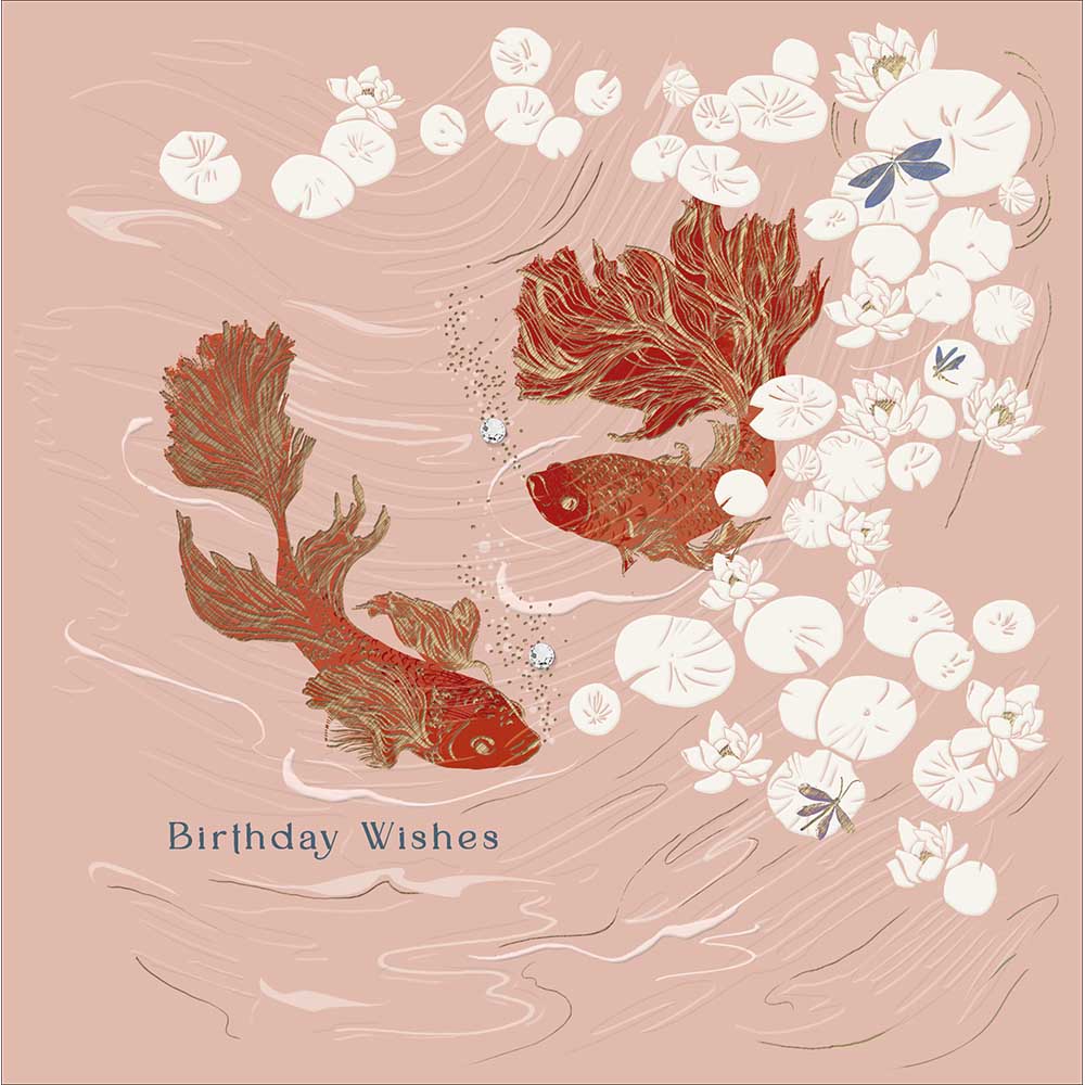Arty Goldfish Embellished Birthday Card at Penny Black