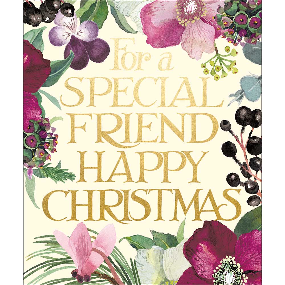 Emma Bridgewater For A Special Friend Floral Christmas Card by penny black