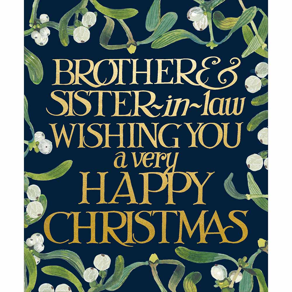 Emma Bridgewater Mistletoe Brother & Sister In Law Christmas Card by penny black