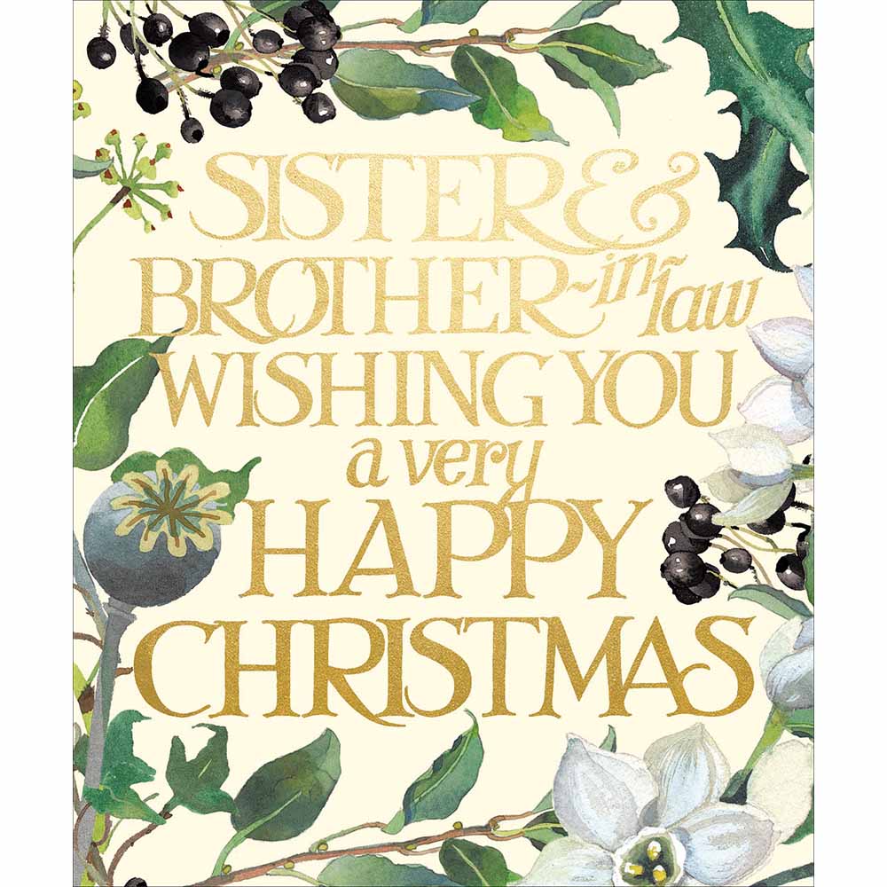 Emma Bridgewater Mistletoe Sister & Brother In Law Berries Christmas Card by penny black