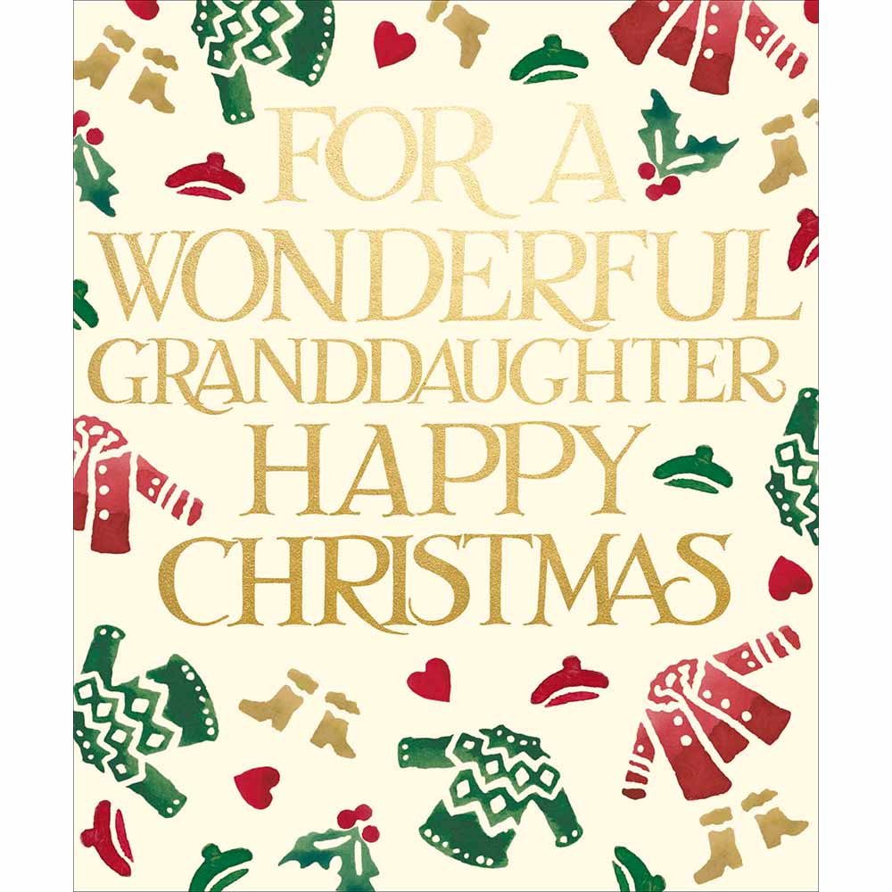 Emma Bridgewater Sweaters & Hats Granddaughter Christmas Card by penny black