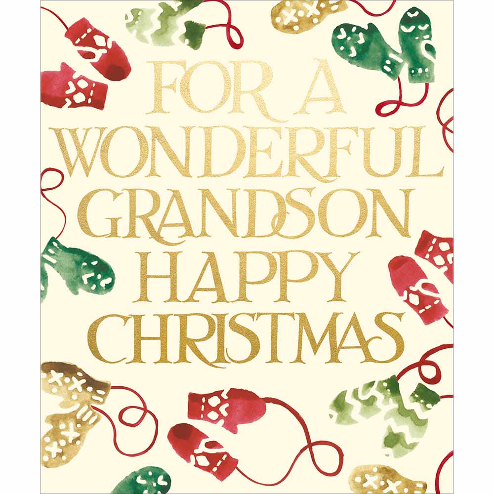 Emma Bridgewater Mittens Grandson Christmas Card by penny black