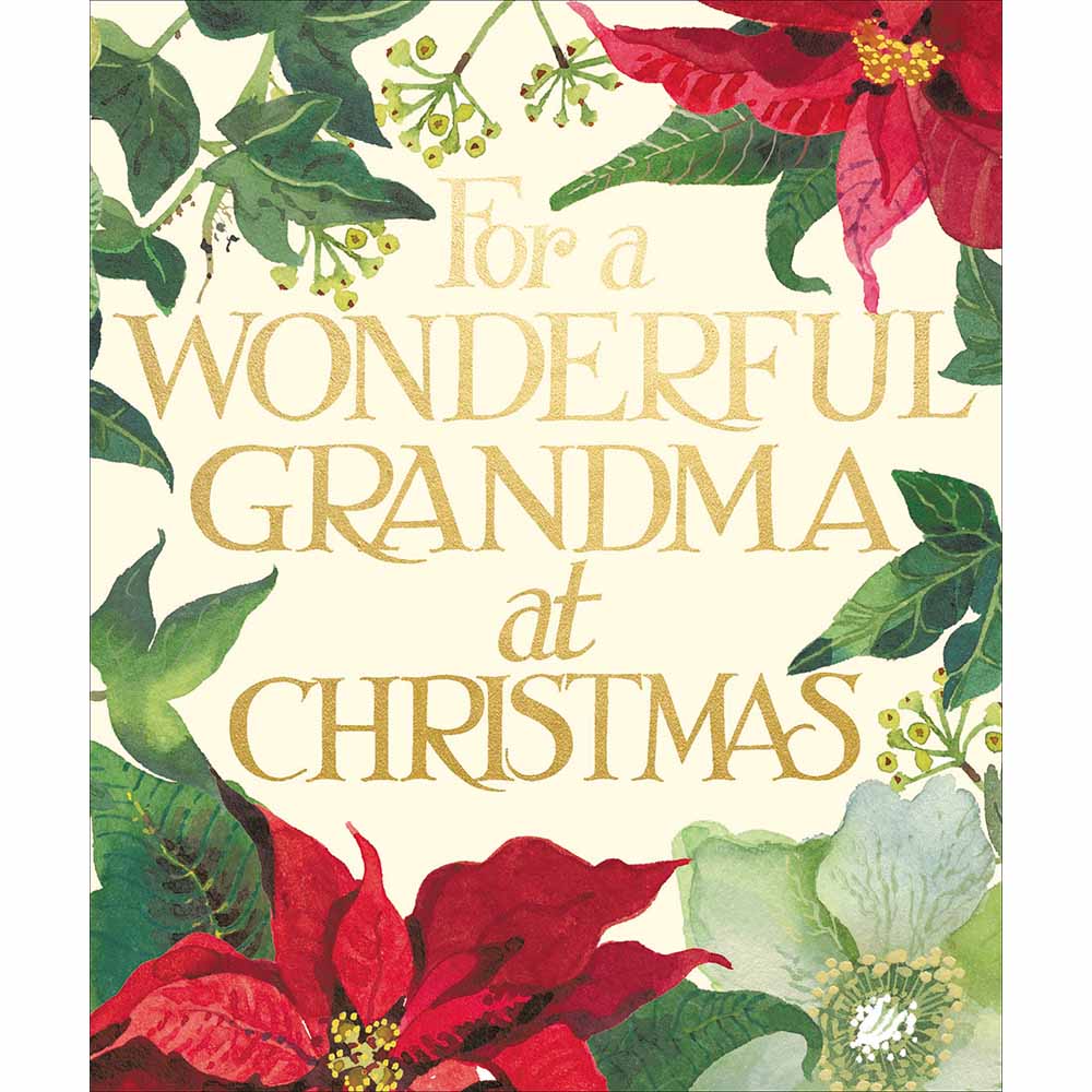 Emma Bridgewater Poinsettia Wonderful Grandma Christmas Card by penny black