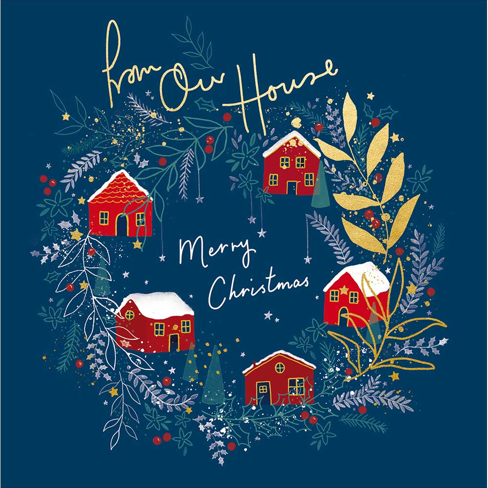 From Our House Red Cottages Christmas Card by penny black