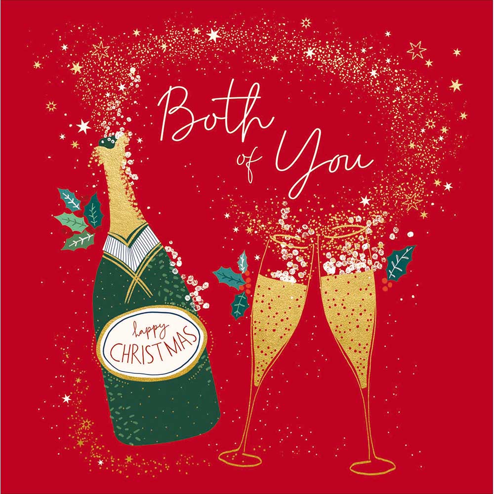 Both Of You Champagne With Fairy Lights Christmas Card by penny black