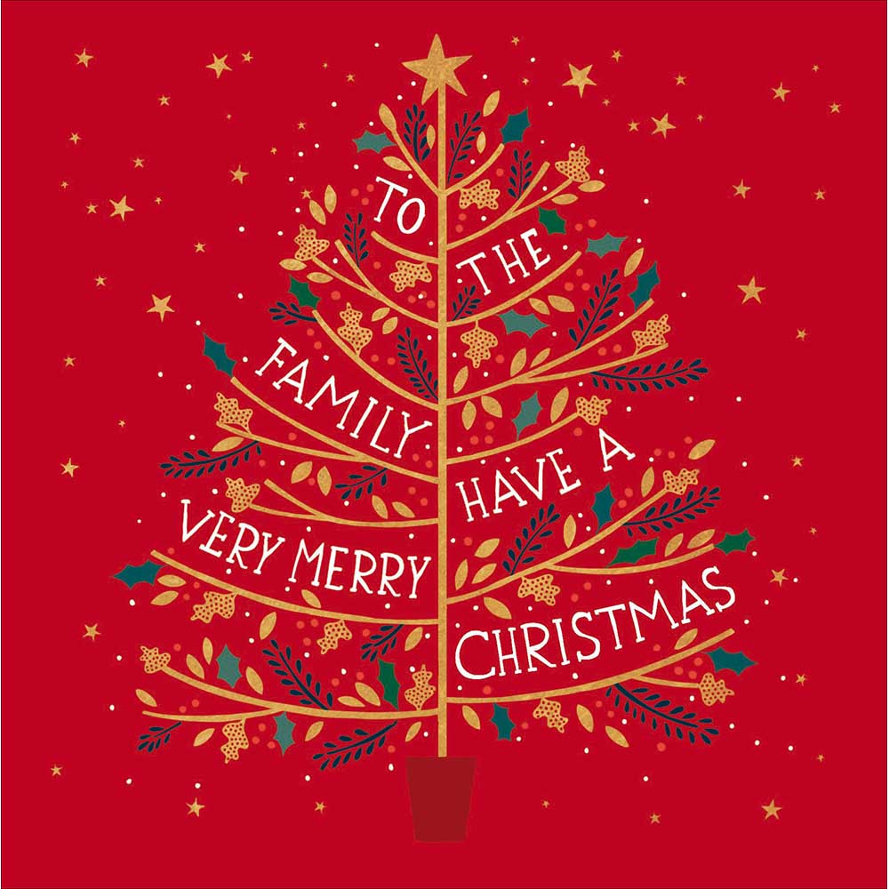 To The Family Very Merry Christmas Tree Card by penny black