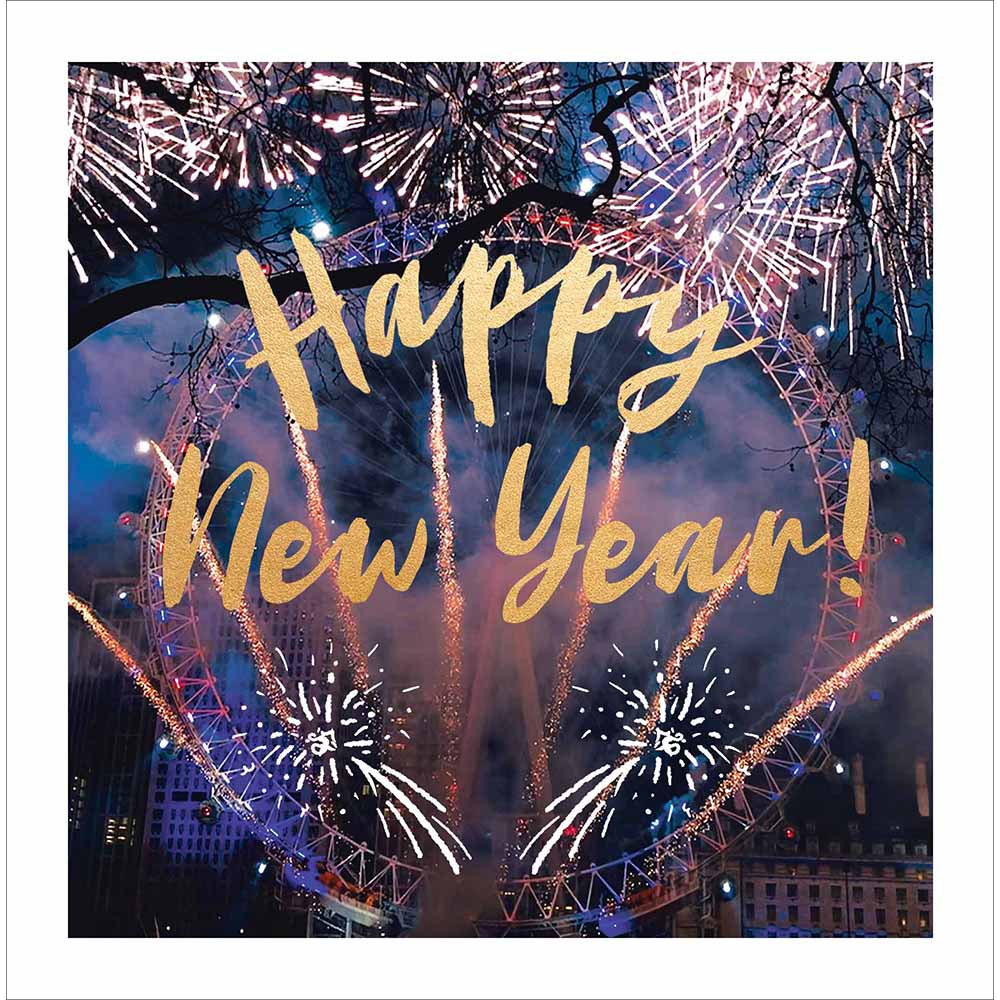 London Fireworks Display New Year Card by penny black
