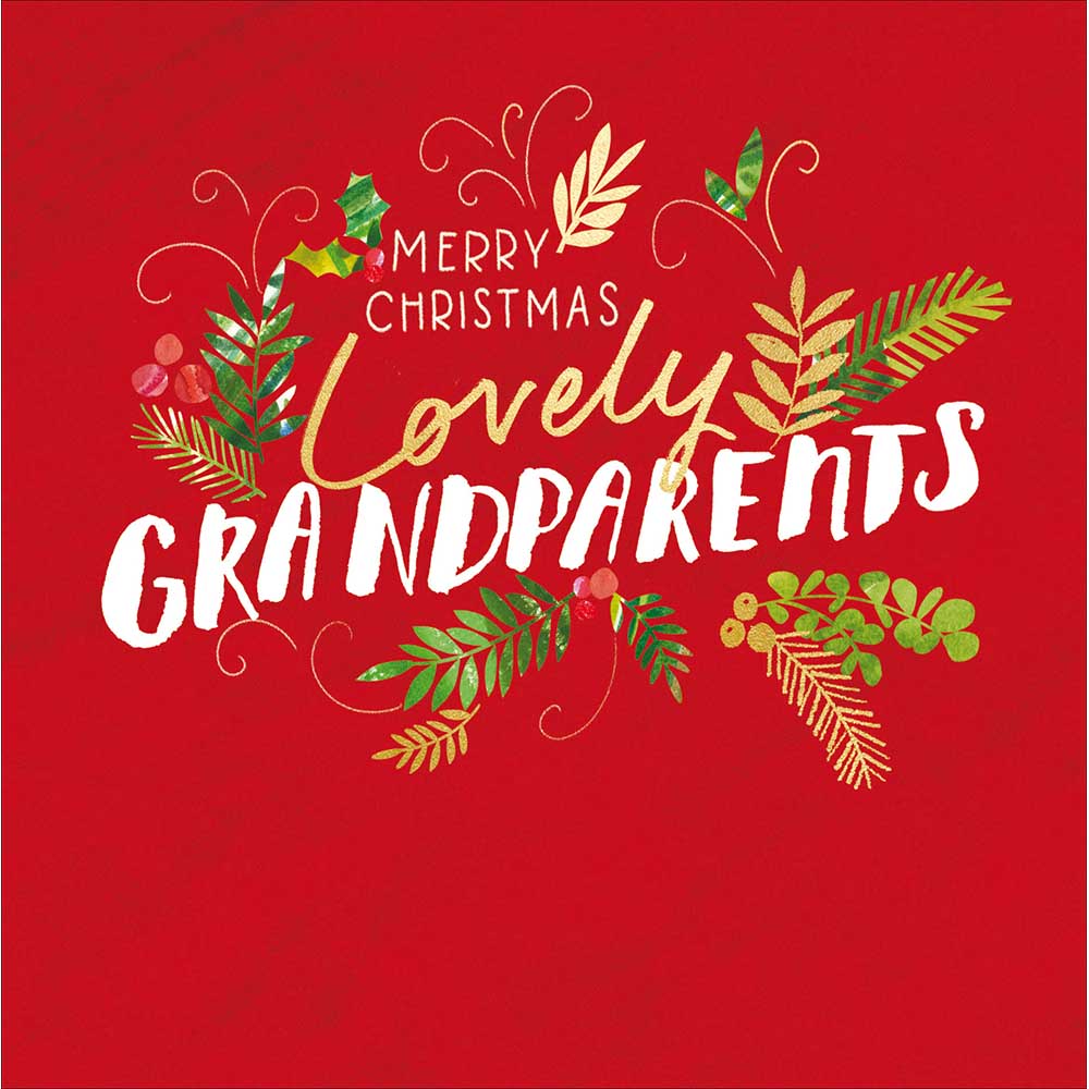 Lovely Grandparents Leaves And Berries Christmas Card by penny black