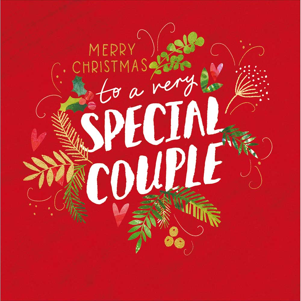 To A Very Special Couple Red Festive Foliage Christmas Card by penny black