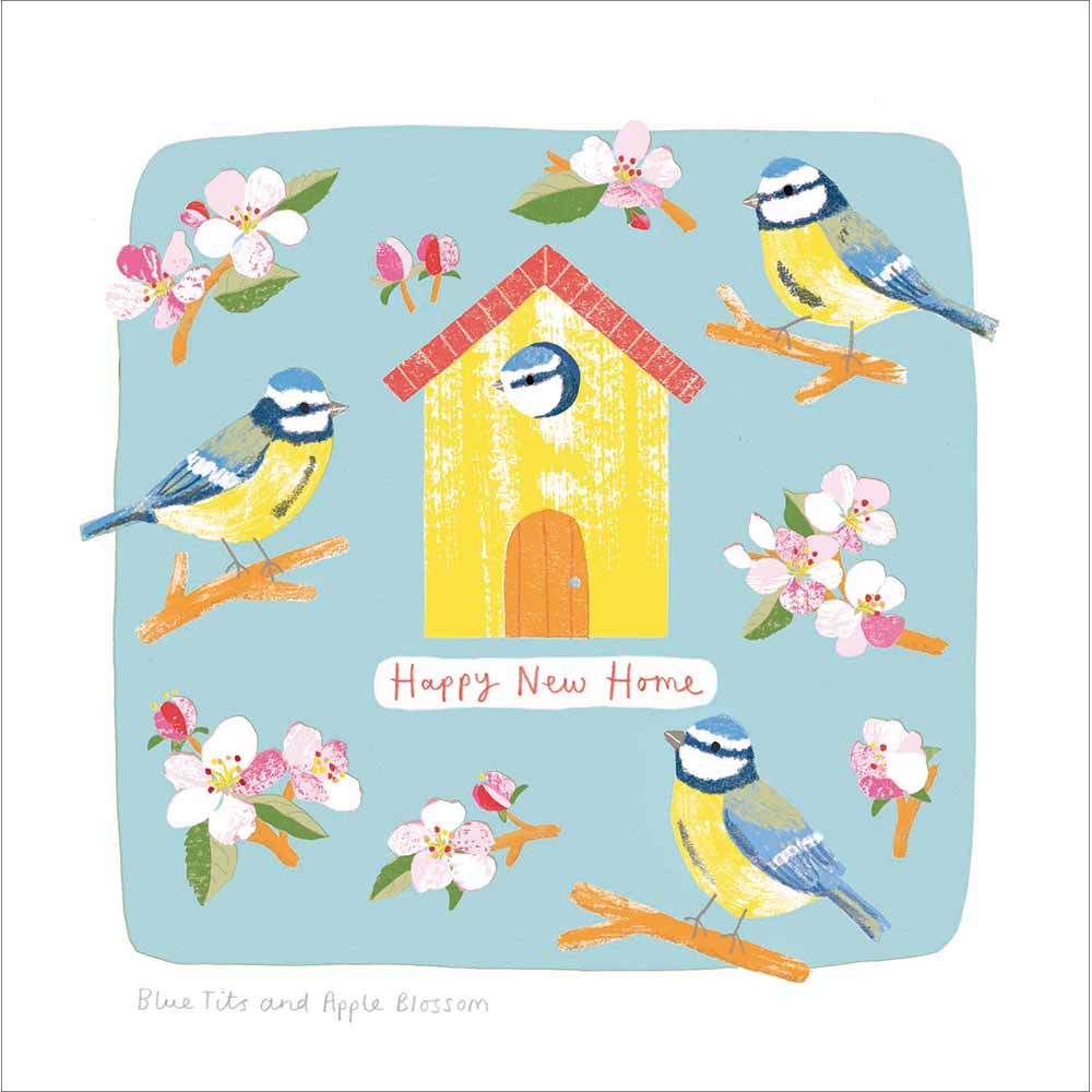 Blue Tits & Apple Blossom New Home Card at Penny Black