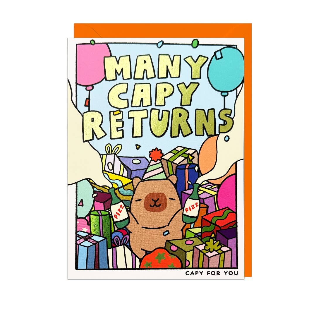 Many Capy Returns Capybara Birthday Card