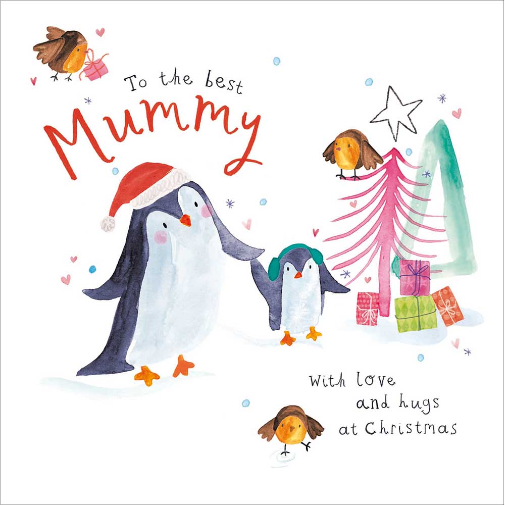 Penguins Best Mummy Christmas Card by penny black