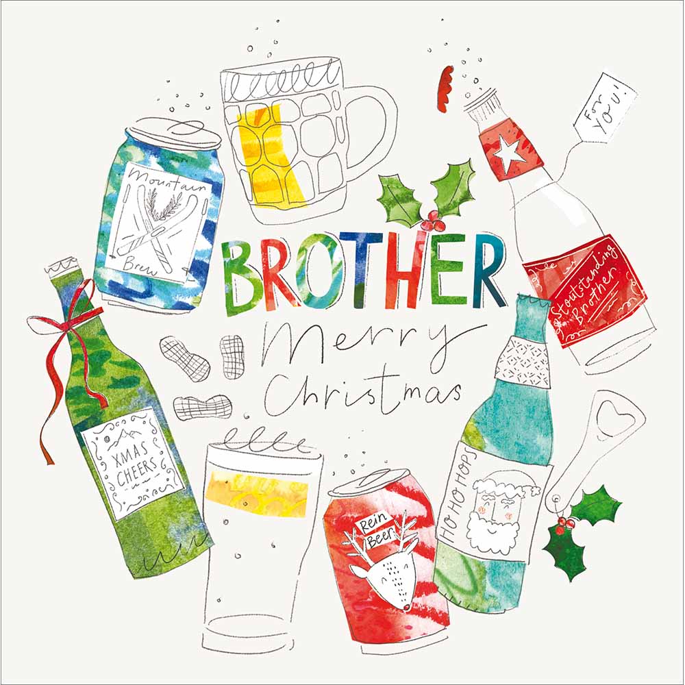 Brother Festive Drinks Time Christmas Card by penny black
