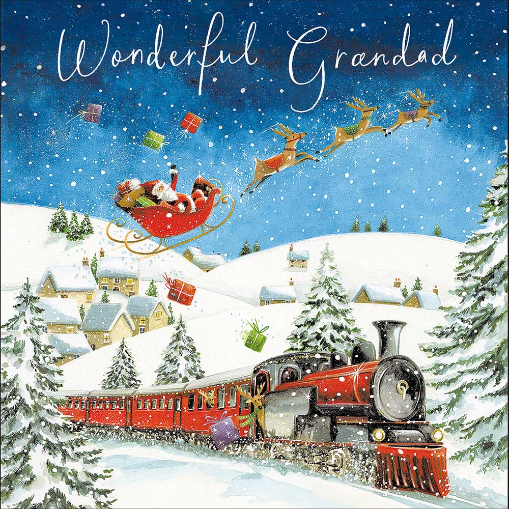 Santa Steam Train Wonderful Grandad Christmas Card by penny black