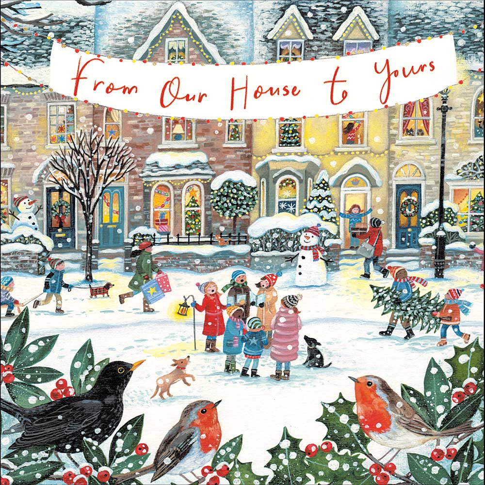 Village Carol Singers From Our House To Yours Christmas Card by penny black