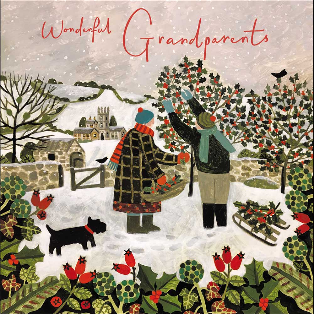 Holly Pickers Wonderful Grandparents Christmas Card by penny black