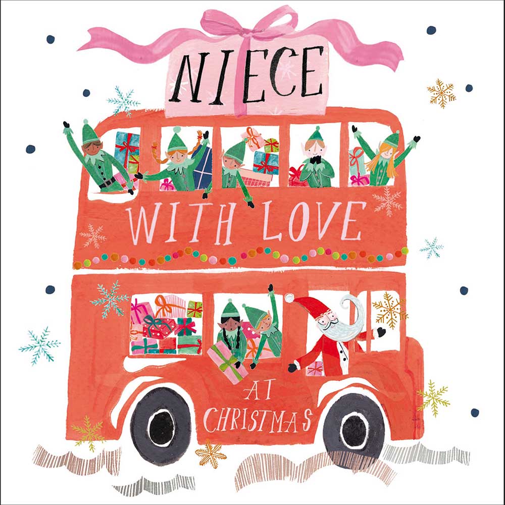 Elf Bus Niece Christmas Card by penny black