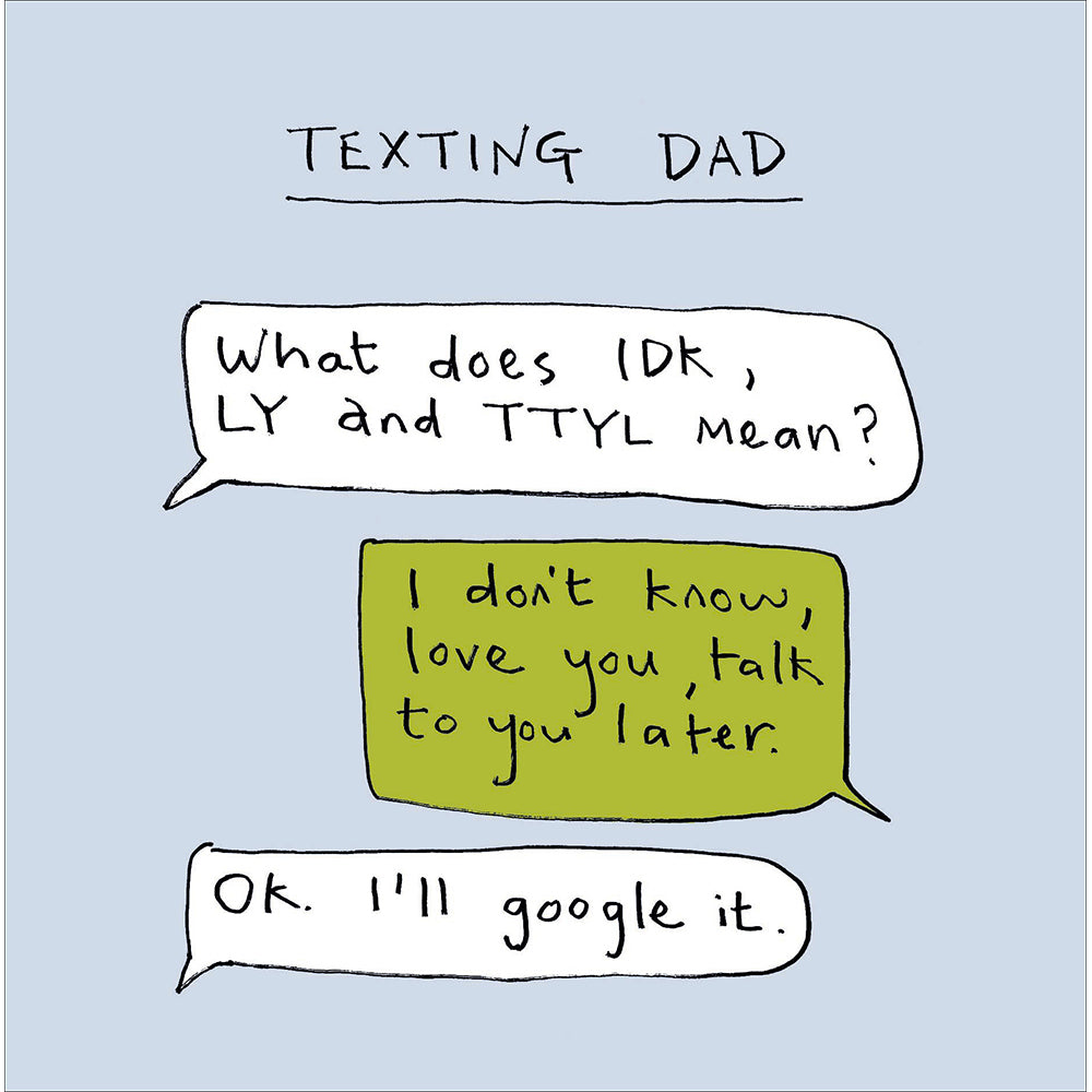 Texting Dad Google It Funny Father's Day Card By Penny Black