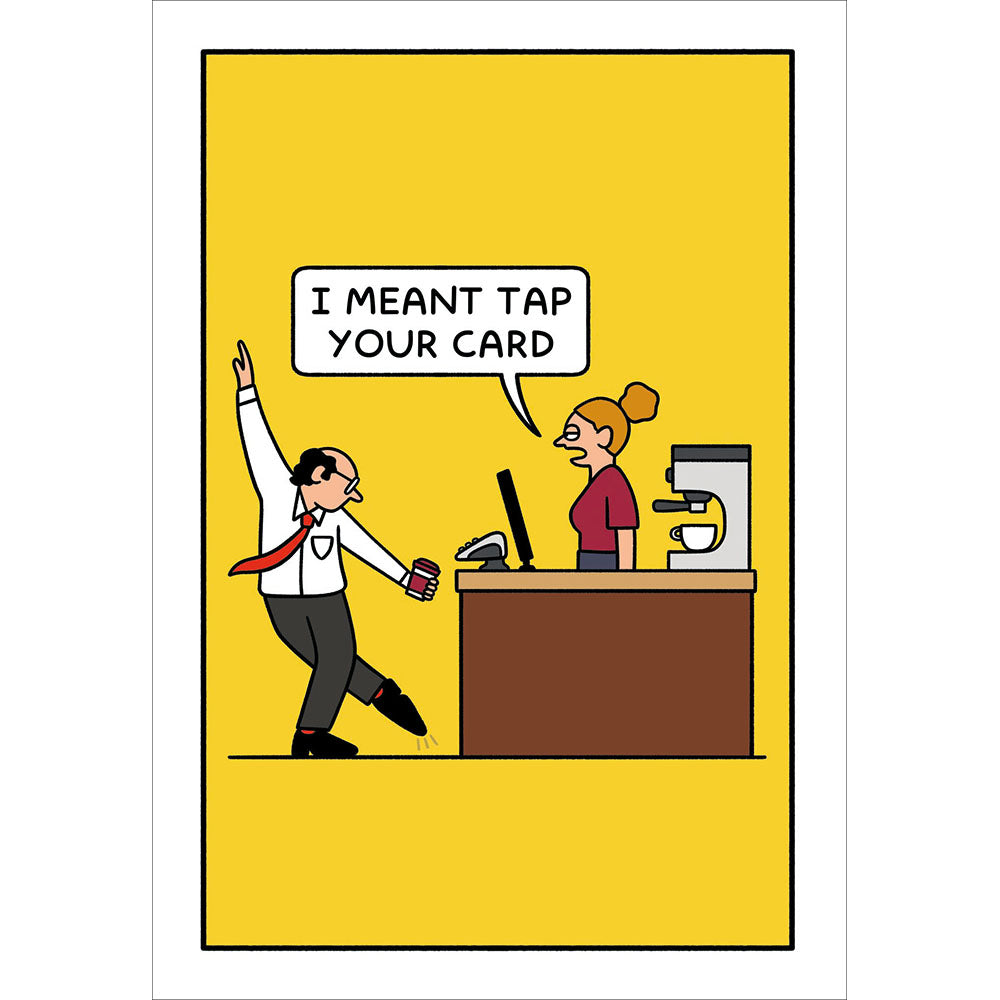 Tapping In The Cafe Funny Card at Penny Black
