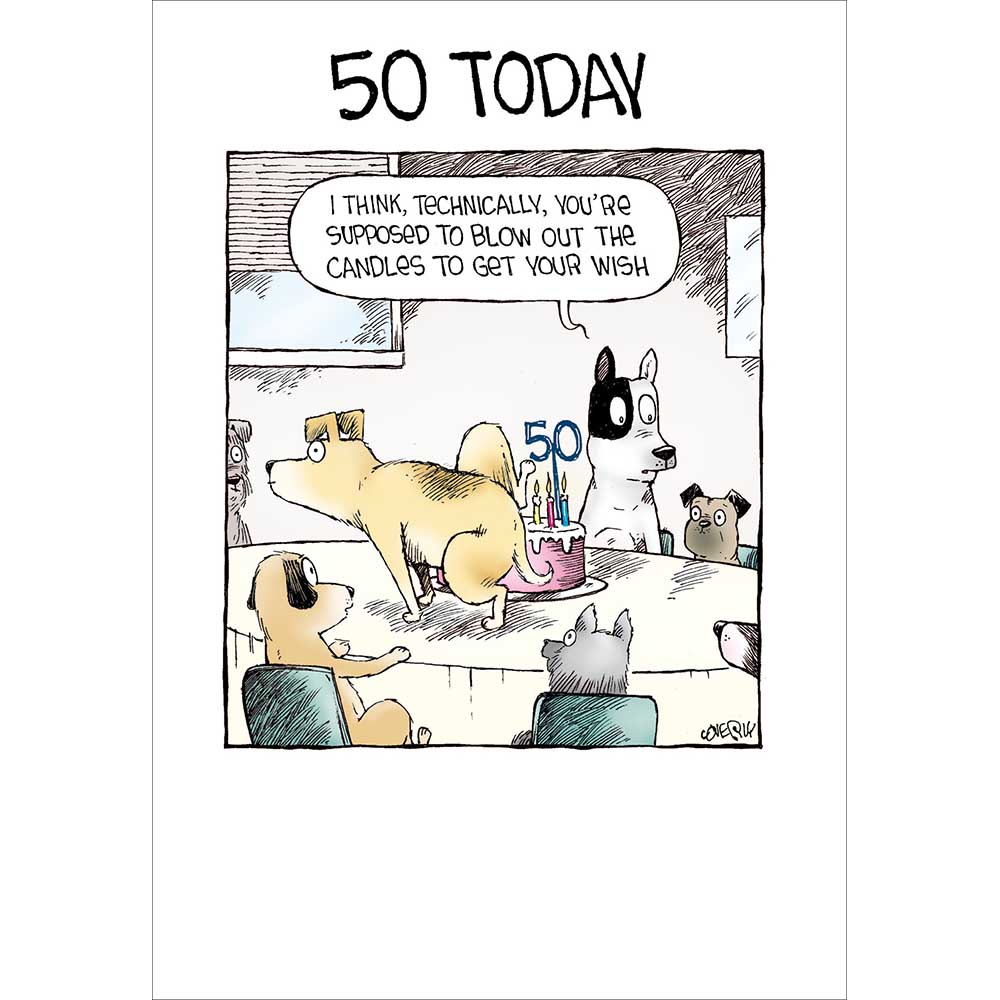 Supposed To Blow Out The Candles Funny 50th Birthday Card at Penny Black