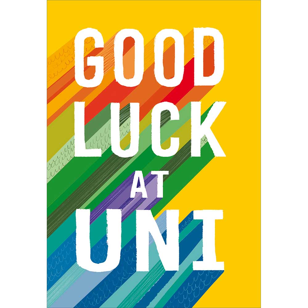 Rainbow Good Luck At Uni Typographic Card By Penny Black