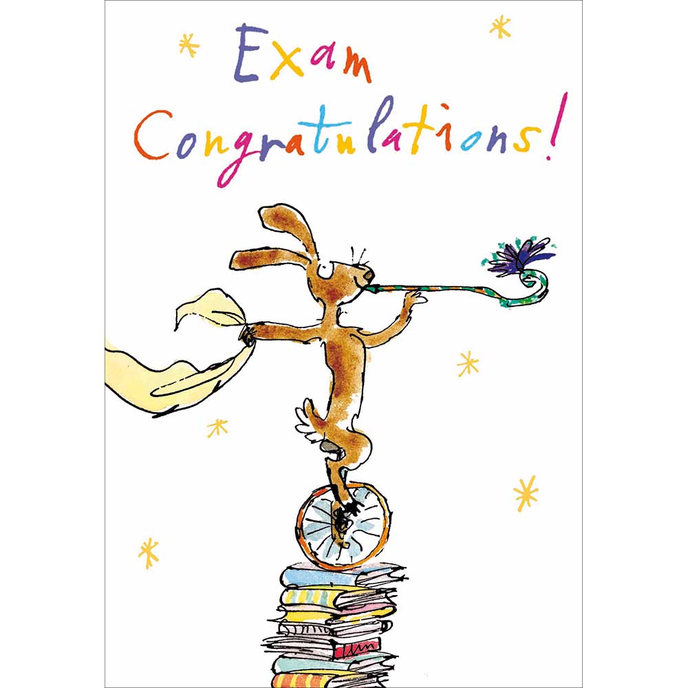 Bunny Quentin Blake Exam Congratulations Card by penny black