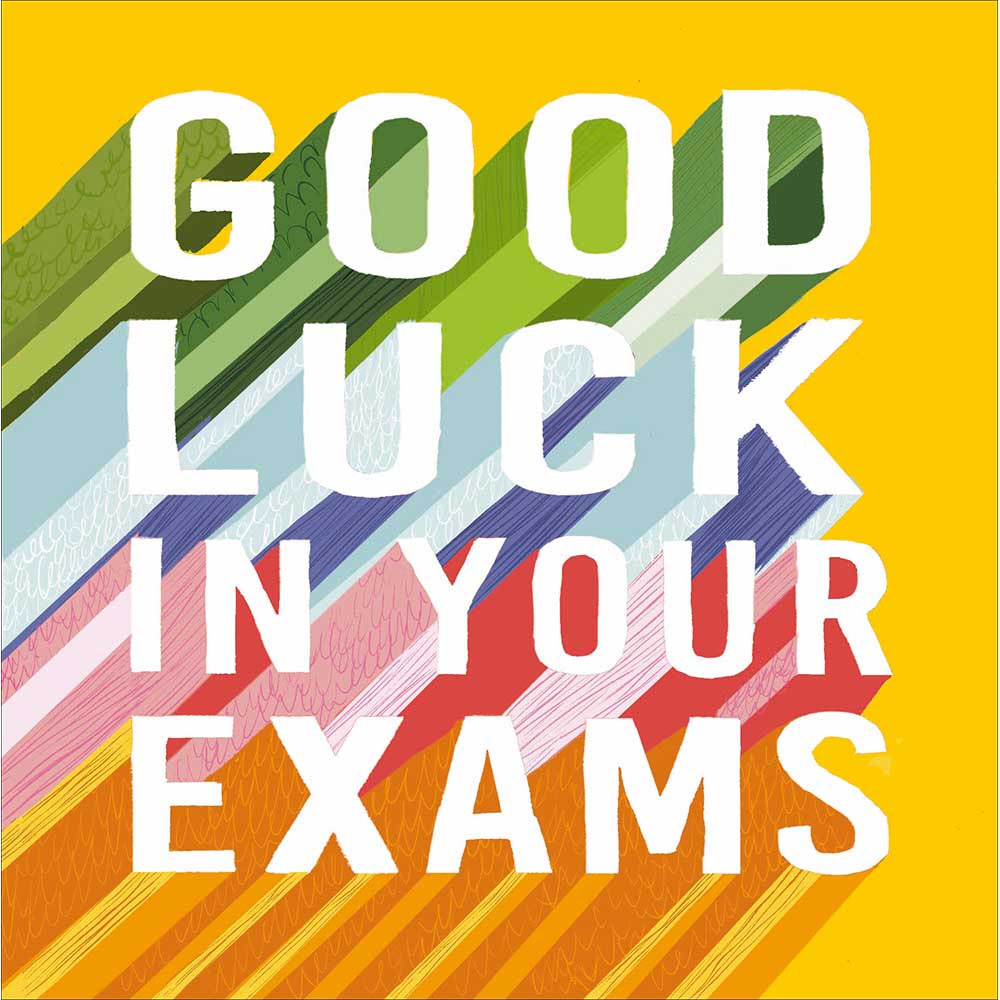 Rainbow Good Luck In Your Exams Typographic Card By Penny Black