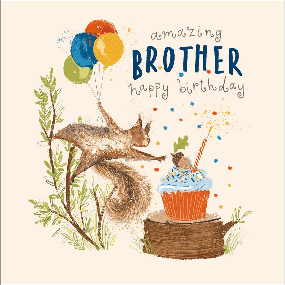 Squirrel Cake Thief Amazing Brother Birthday Card at Penny Black