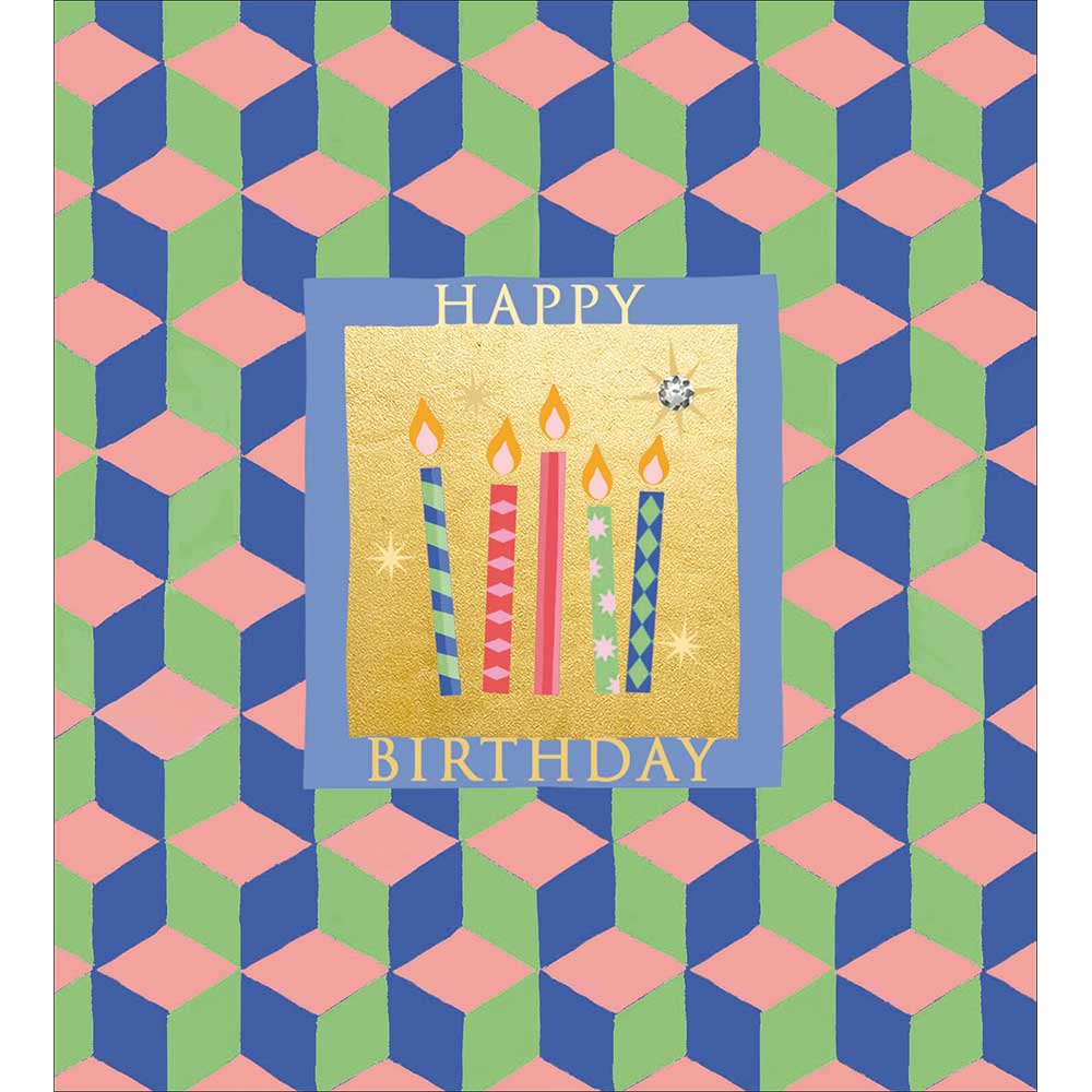 Retro Candles Embellished Birthday Card at Penny Black