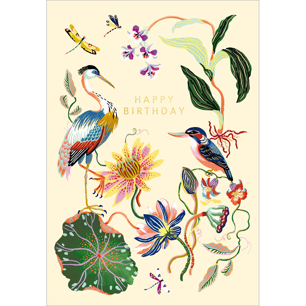 Marsh Garden Birds Birthday Card at Penny Black