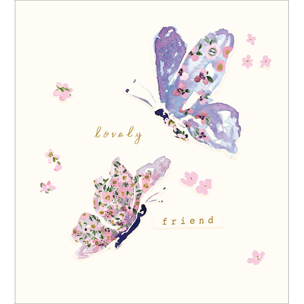 Lovely Friend Purple Butterflies Card By Penny Black