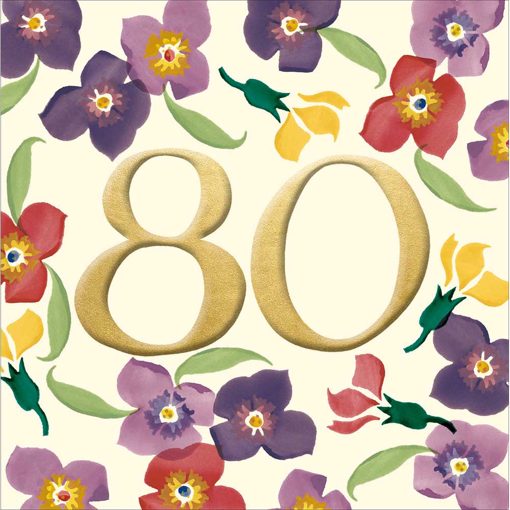 Purple Pansies Emma Bridgewater 80th Birthday Card at Penny Black