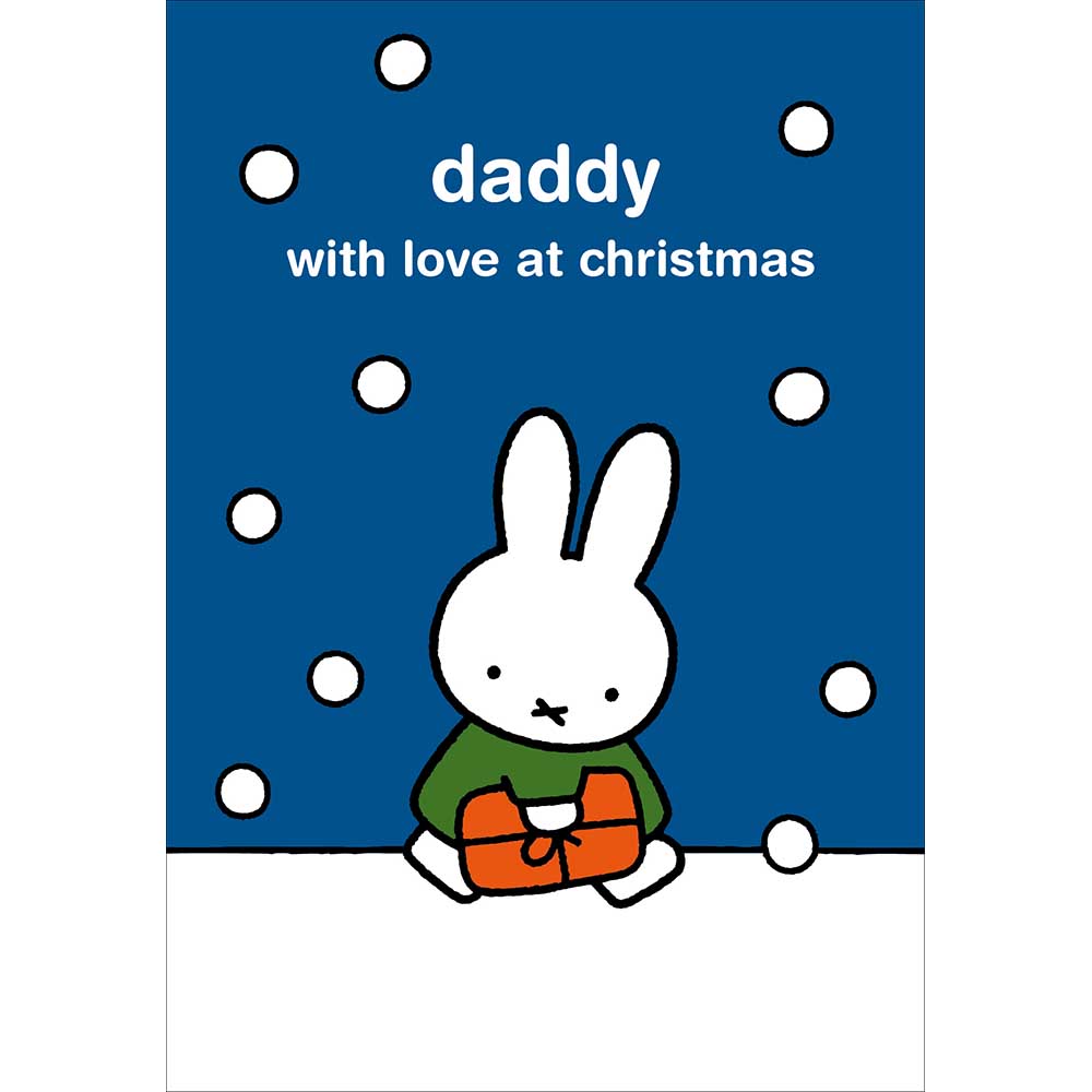 Miffy Carrying Gift In The Snow Daddy Christmas Card by penny black