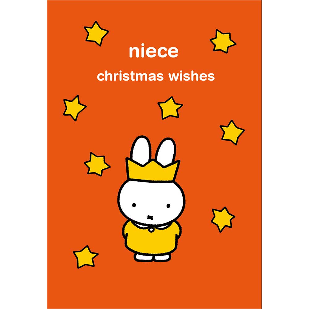 Miffy In Party Hat With Stars Niece Christmas Card by penny black
