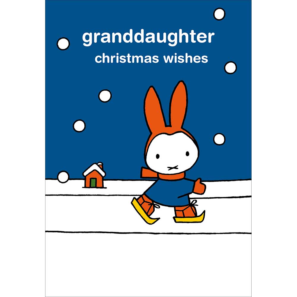 Miffy Ice Skating Granddaughter Christmas Card by penny black