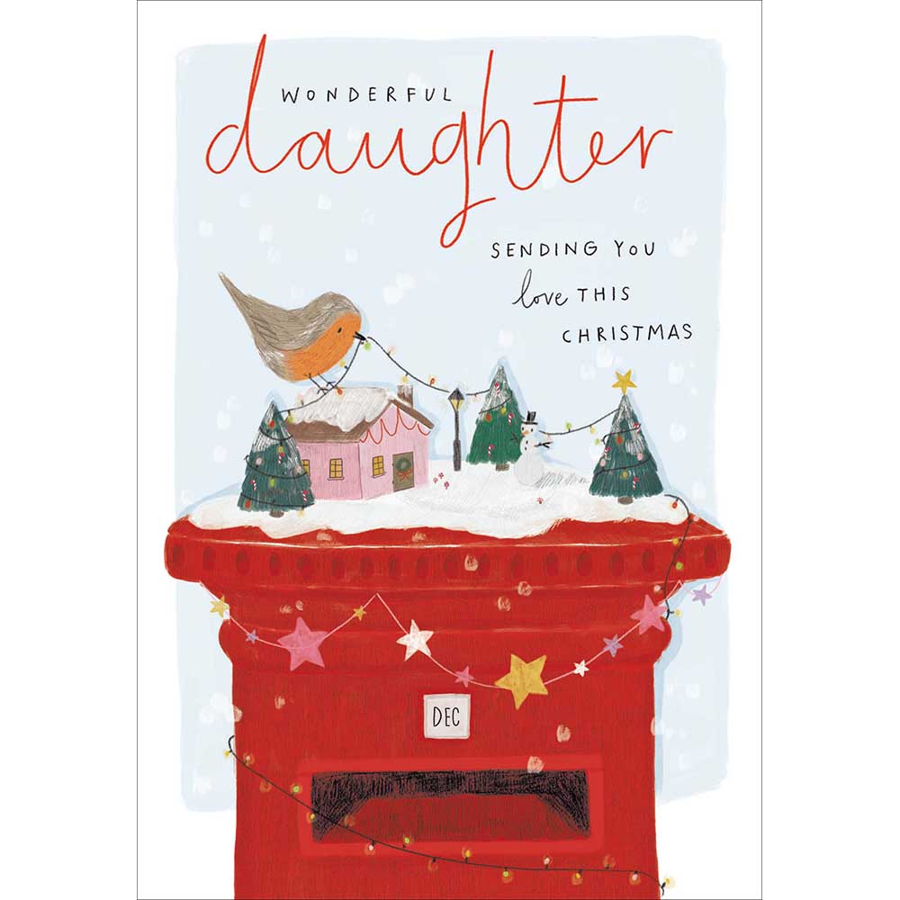 Robin Postbox Wonderful Daughter Christmas Card by penny black