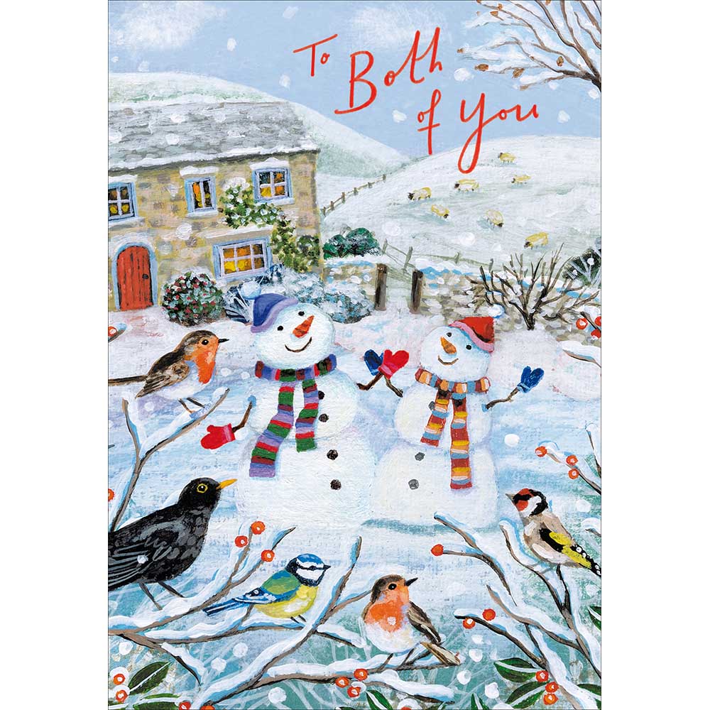 Colourful Snowman Couple To Both Of You Christmas Card by penny black
