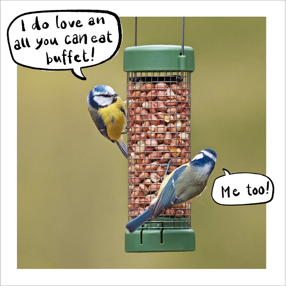 All You Can Eat Bird Buffet Photographic Card from Penny Black