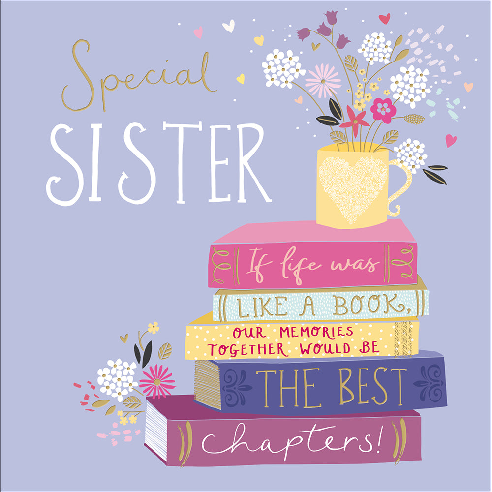 Special Sister Books Birthday Card from Penny Black