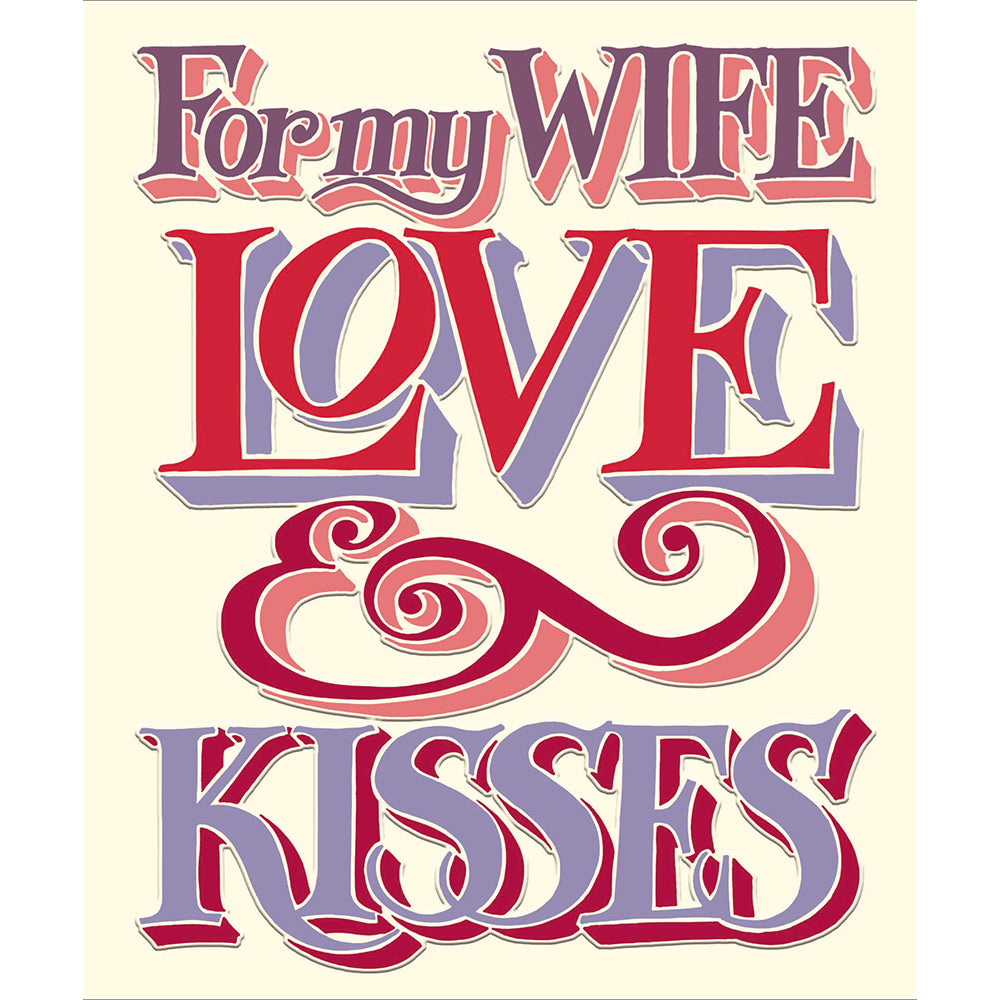 Love & Kisses For My Wife Emma Bridgewater Anniversary Card at Penny Black