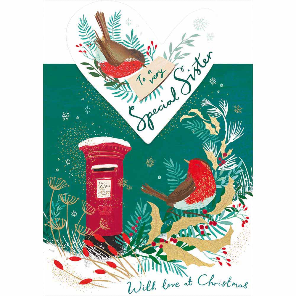 Robin Postbox Special Sister Christmas Card by penny black