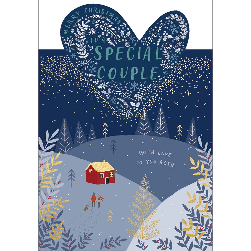 Little Red Cottage Special Couple Christmas Card by penny black