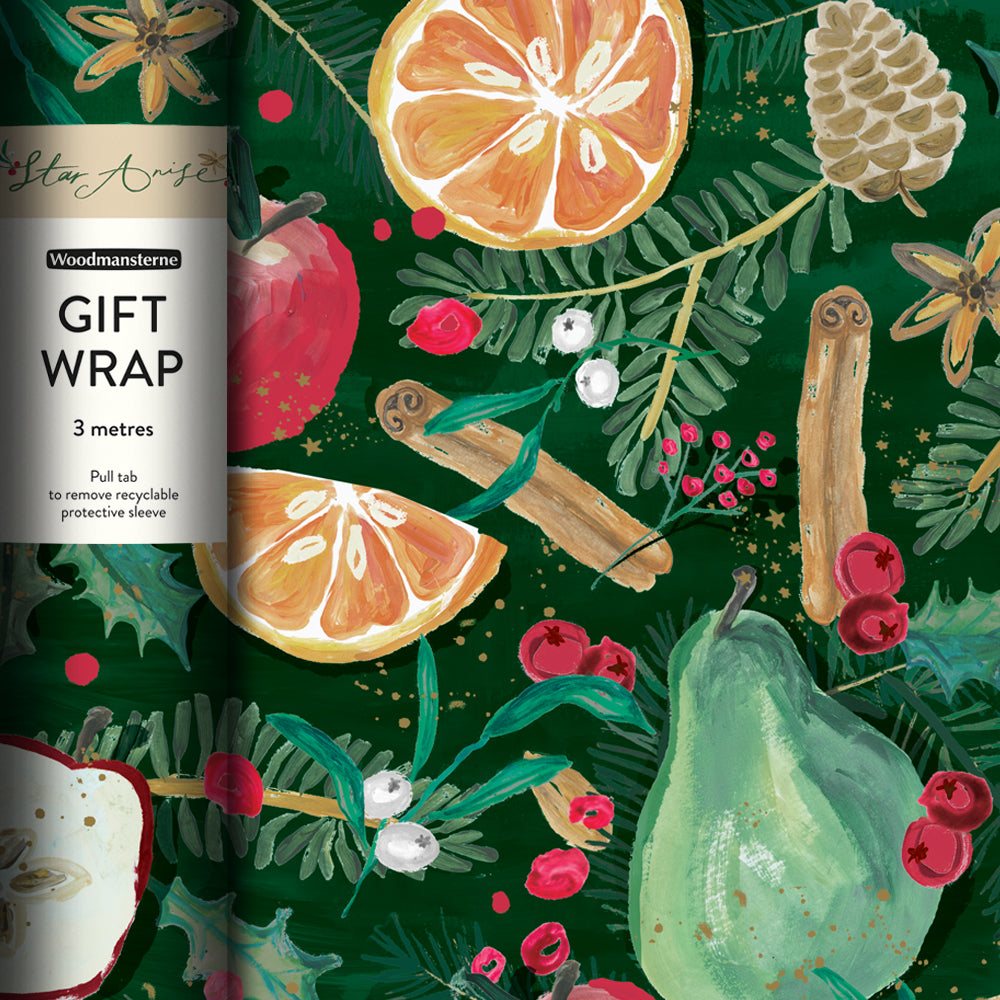 Star Anise Christmas Gift Wrapping Paper 3m by penny black