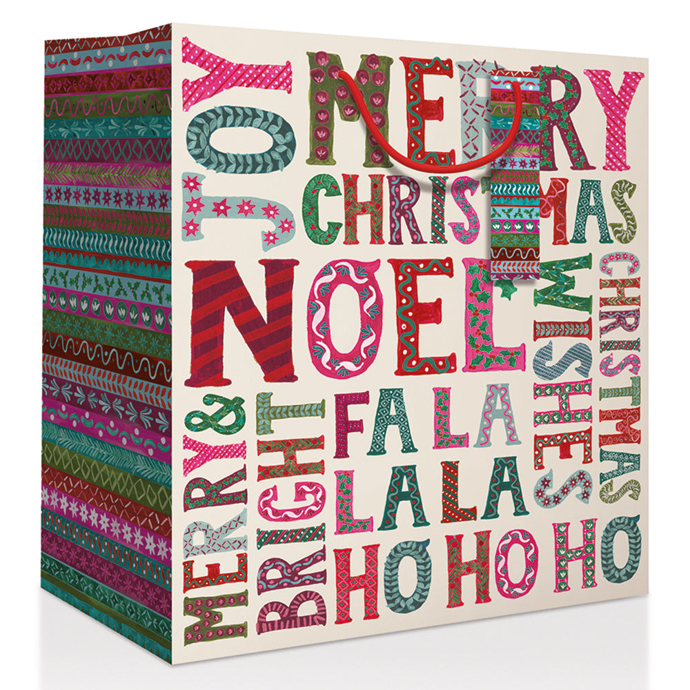 Plum Pudding Large Christmas Gift Bag by penny black- side view