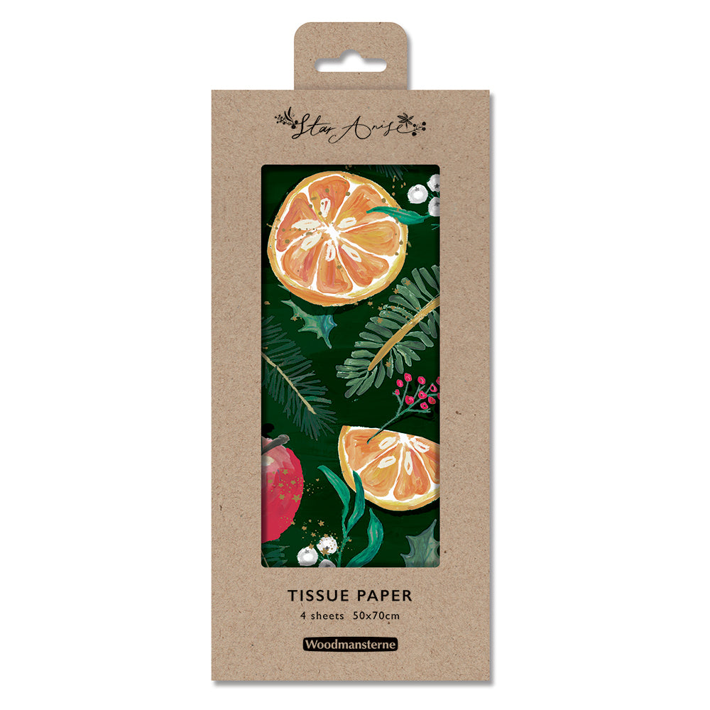 Star Anise Christmas Tissue Paper Pack by penny black