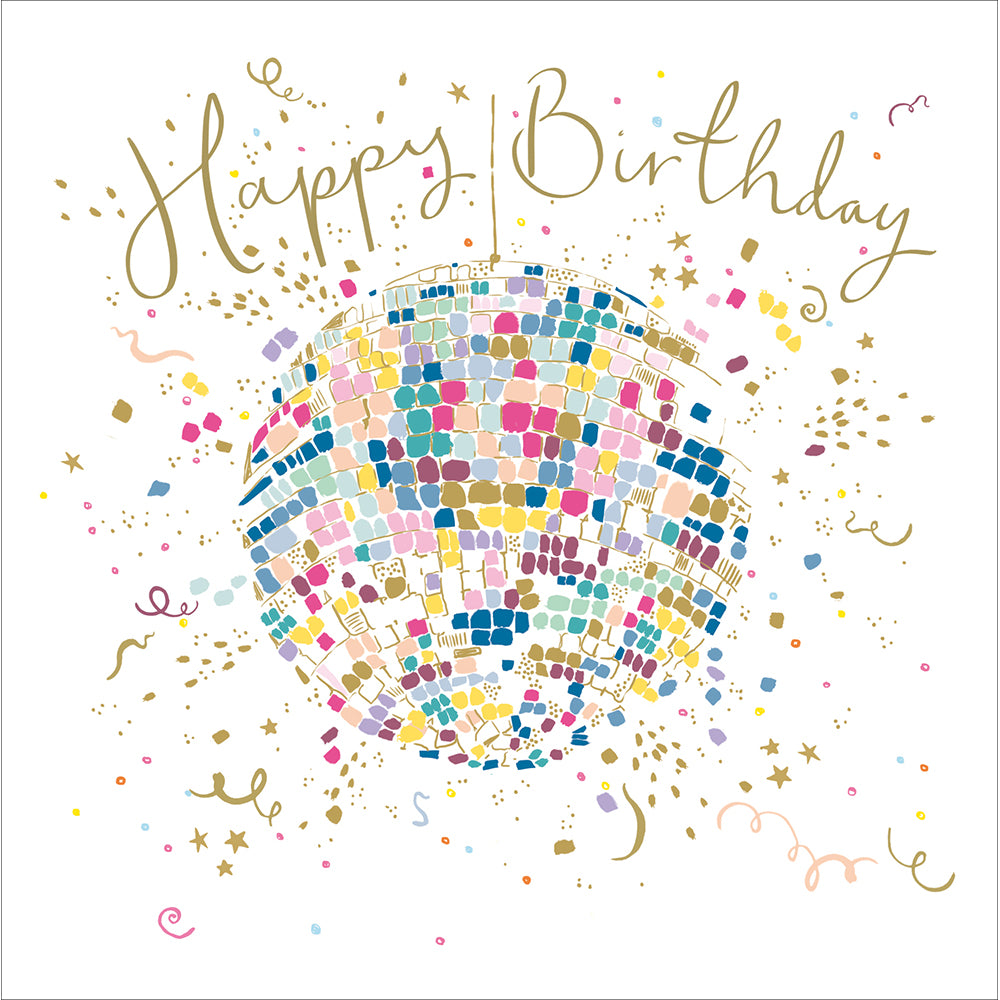 Pastel Rainbow Disco Ball Birthday Card from Penny Black